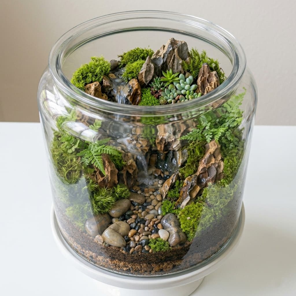 Waterfall terrarium example
